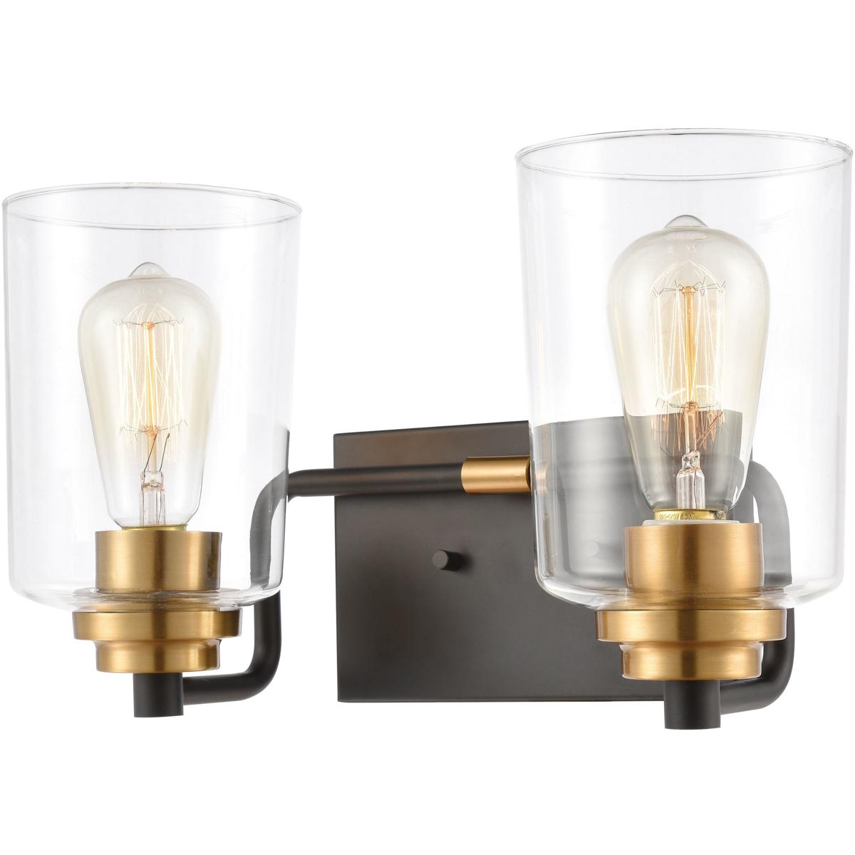 Atlas Lighting & Home WL11428-BK Robins Vanity Light Wall Light in Matte Black with Brushed Brass
