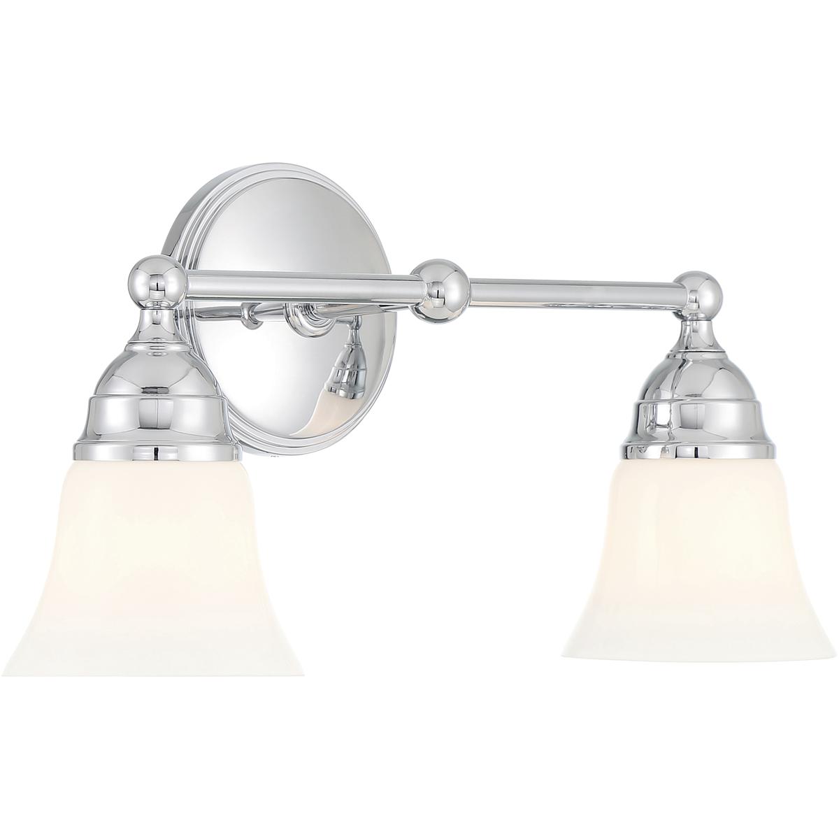 WL11443-CH 8.25 x 8.25 x 16.5 in. Sofia Wide 2-Light Vanity Light - Chrome
