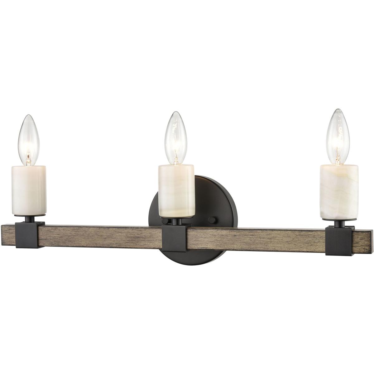WL11451-BK 6 x 21 x 4 in. Stone Manor Wide 3-Light Vanity Light - Matte Black