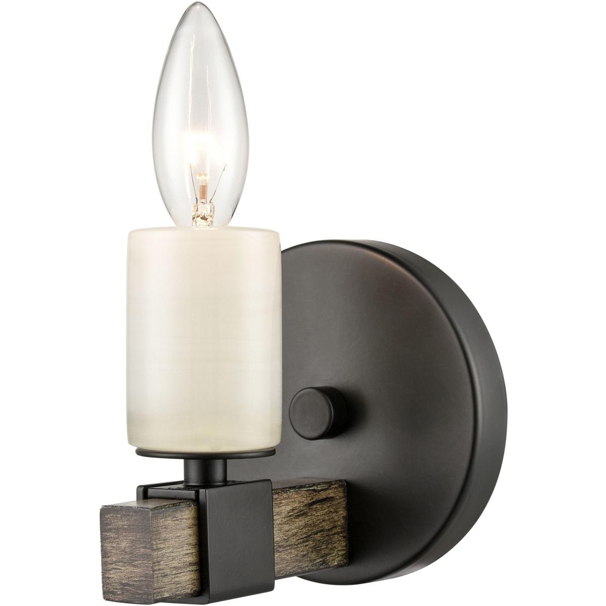 WL11453-BK 5 x 5 x 5 in. Stone Manor High 1-Light Sconce - Matte Black