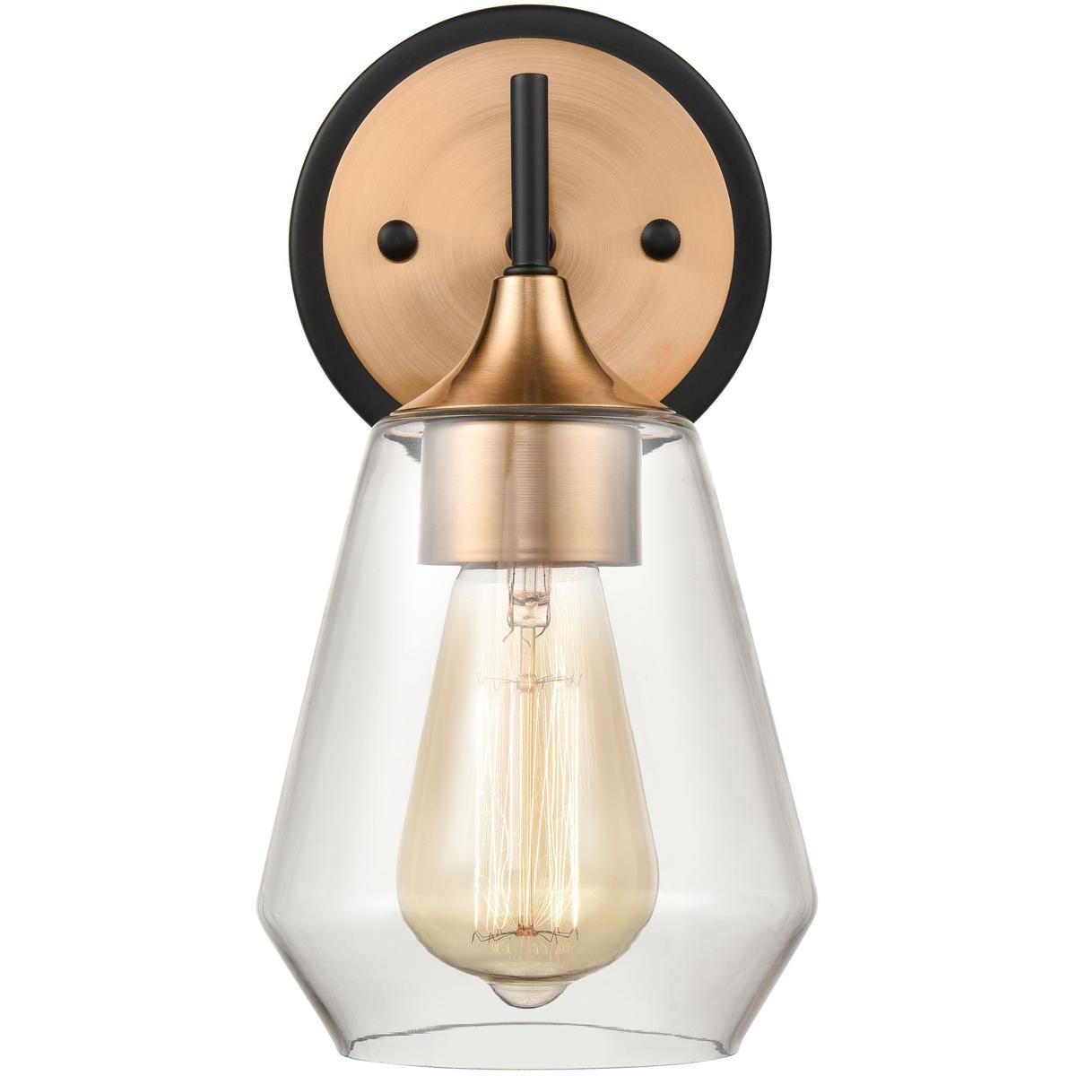 WL11473-BS 11 x 6 x 7 in. Villette Wide 1-Light Vanity Light - Satin Brass