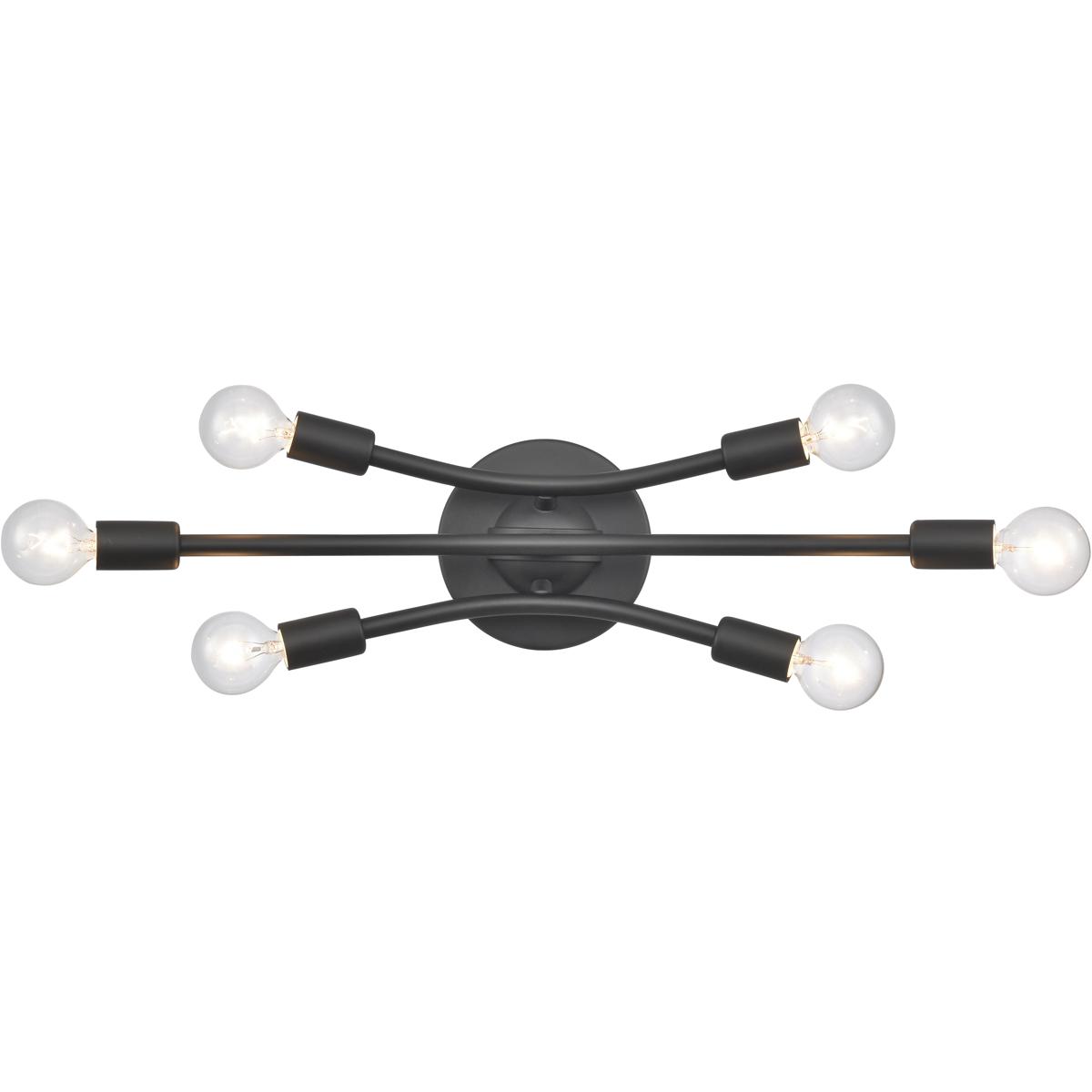 WL11484-BK 6.25 x 19.75 x 4.75 in. Xavier Wide 6-Light Vanity Light - Matte Black