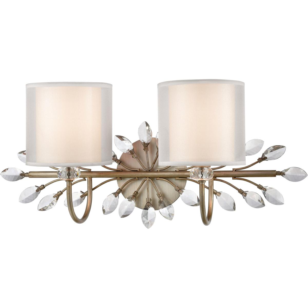 WL11517-SV 10 x 24 x 9 in. Asbury Wide 2-Light Vanity Light - Aged Silver