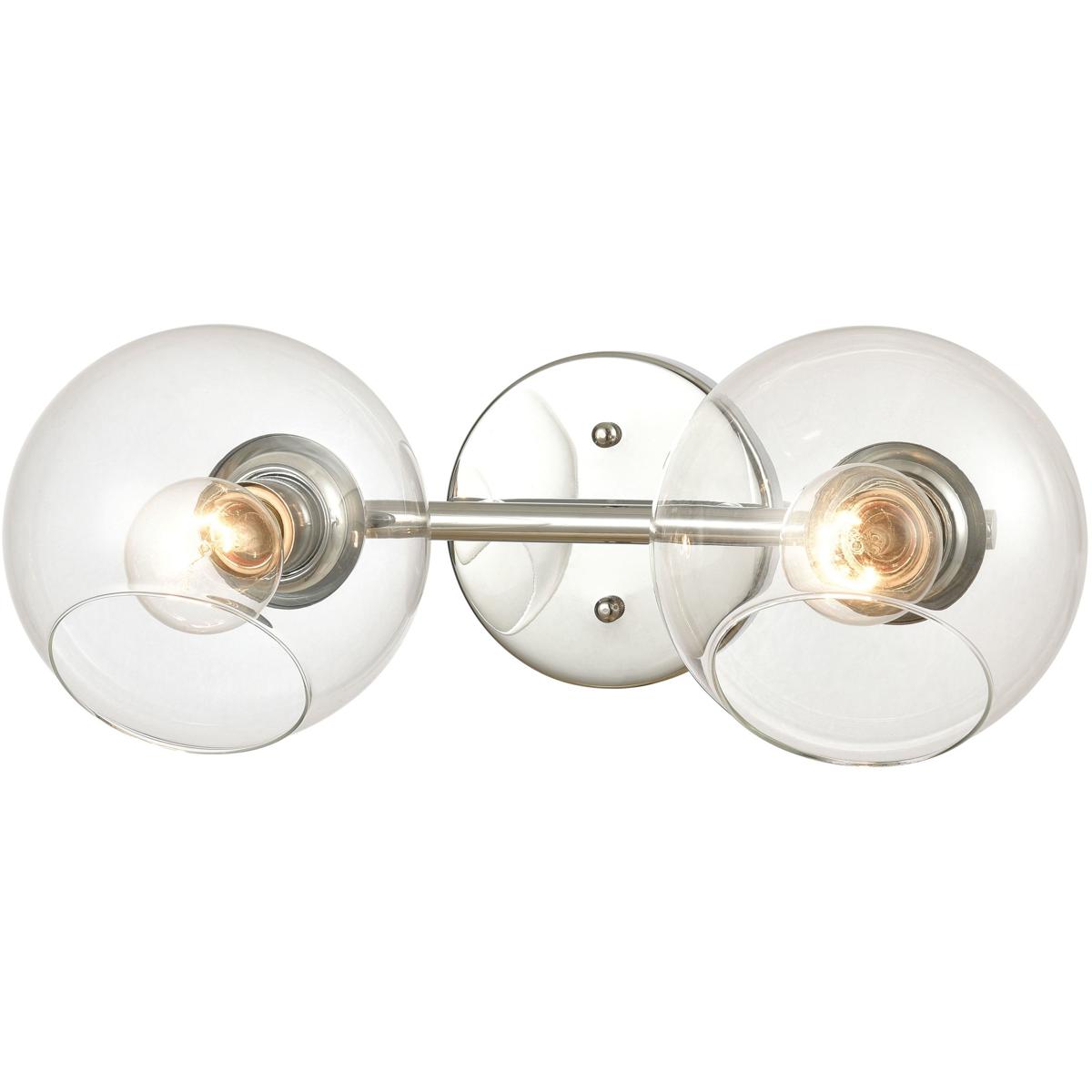 WL11567-CH 7 x 16 x 9 in. Claro Wide 2-Light Vanity Light - Polished Chrome