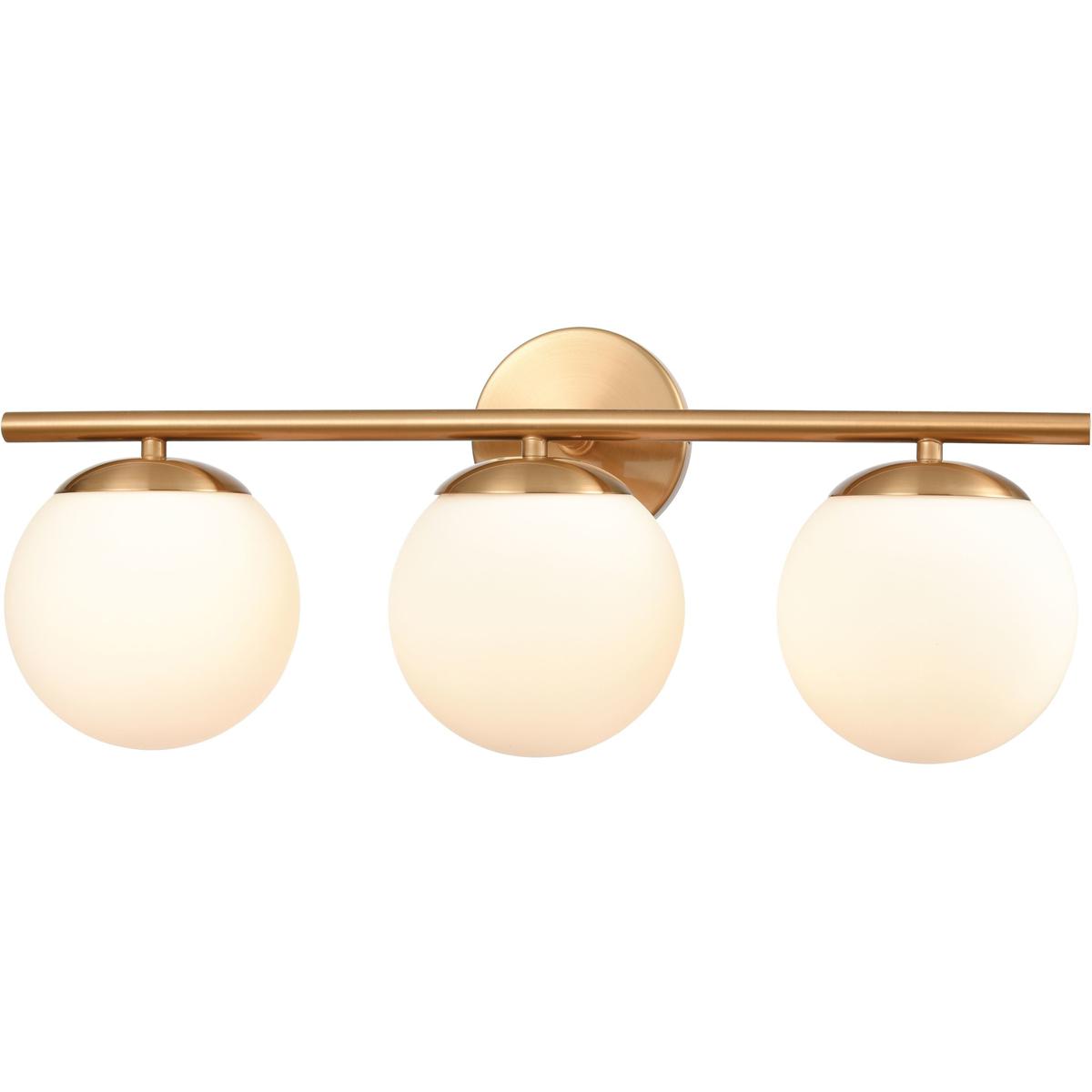 WL11638-BS 9 x 22 x 8 in. Hollywood Blvd Wide 3-Light Vanity Light - Satin Brass