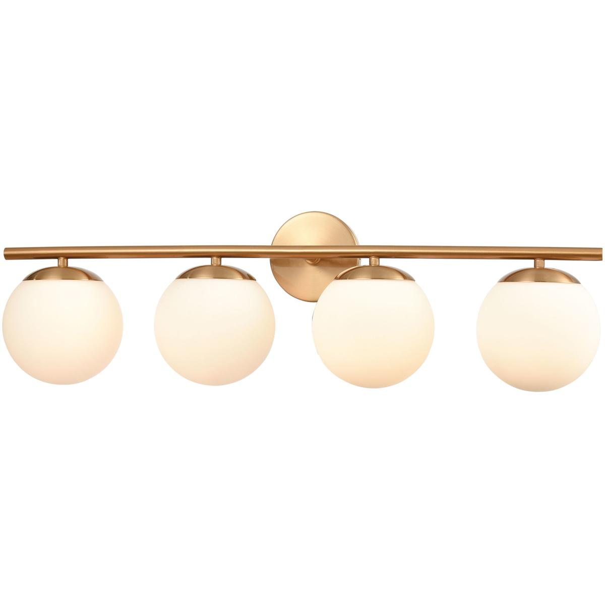 WL11639-BS 9 x 30 x 8 in. Hollywood Blvd Wide 4-Light Vanity Light - Satin Brass