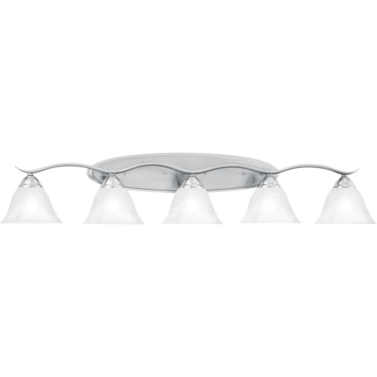 WL11681-NK 9 x 45.5 x 9 in. Prestige Wide 5-Light Vanity Light - Brushed Nickel