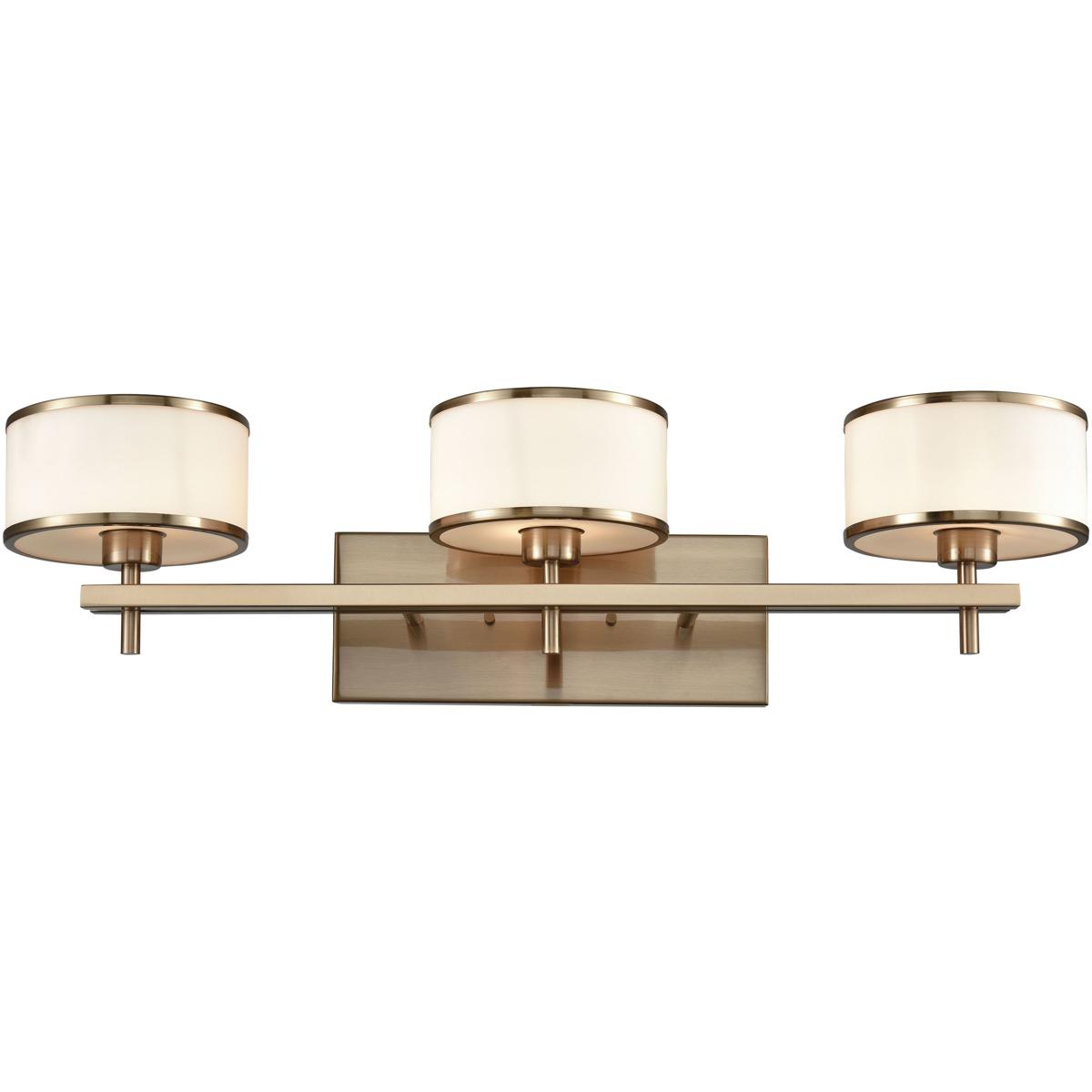 WL11711-BS 8 x 29 x 8 in. Utica Wide 3-Light Vanity Light - Satin Brass