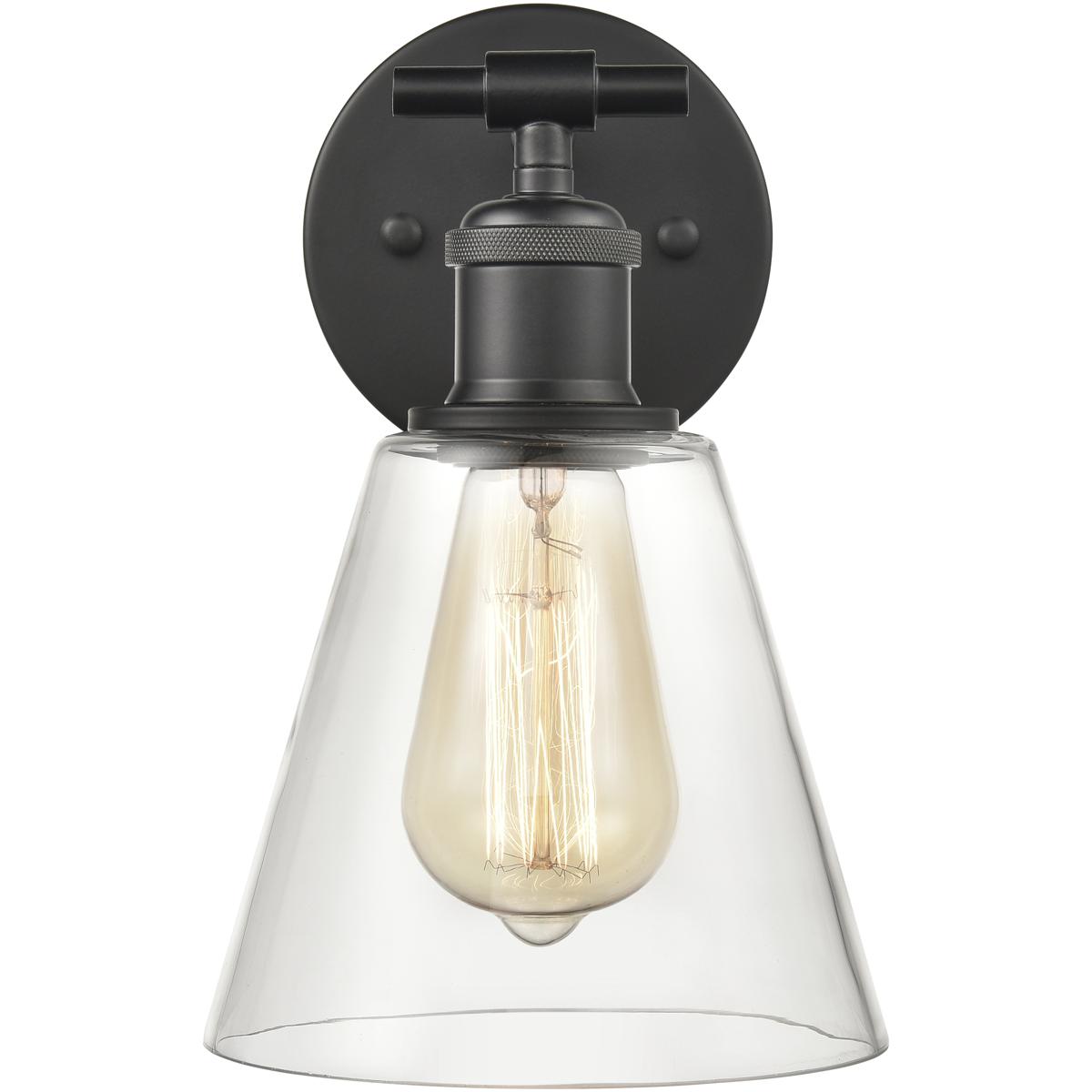 WL11732-BK 10 x 6 x 8 in. Scone Wide 1-Light Sconce - Matte Black
