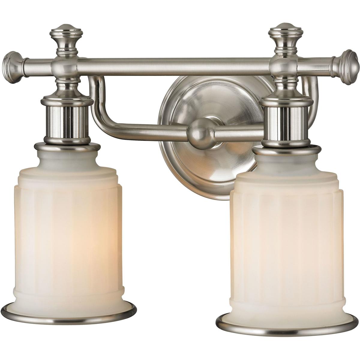 WL11739-NK 10 x 13 x 7 in. Acadia Wide 2-Light Vanity Light - Brushed Nickel