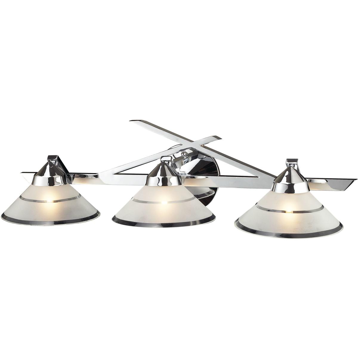 WL11753-CH 7 x 25 x 8 in. Refraction Wide 3-Light Vanity Light - Polished Chrome