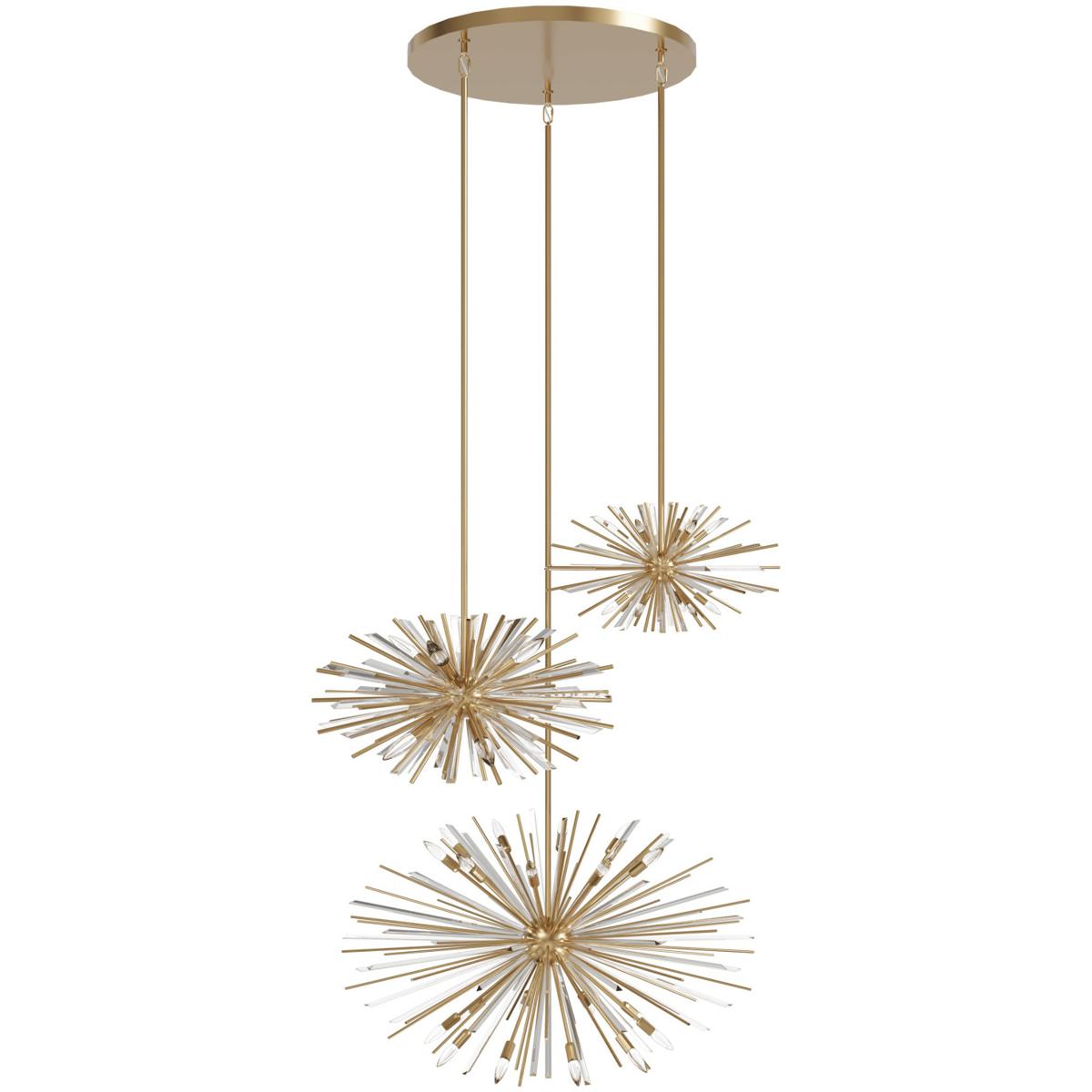 Avenue Lighting HF8303AB Palisades Ave 36 Light 82 inch Aged Brass with Champagne Glass Chandelier Ceiling Light