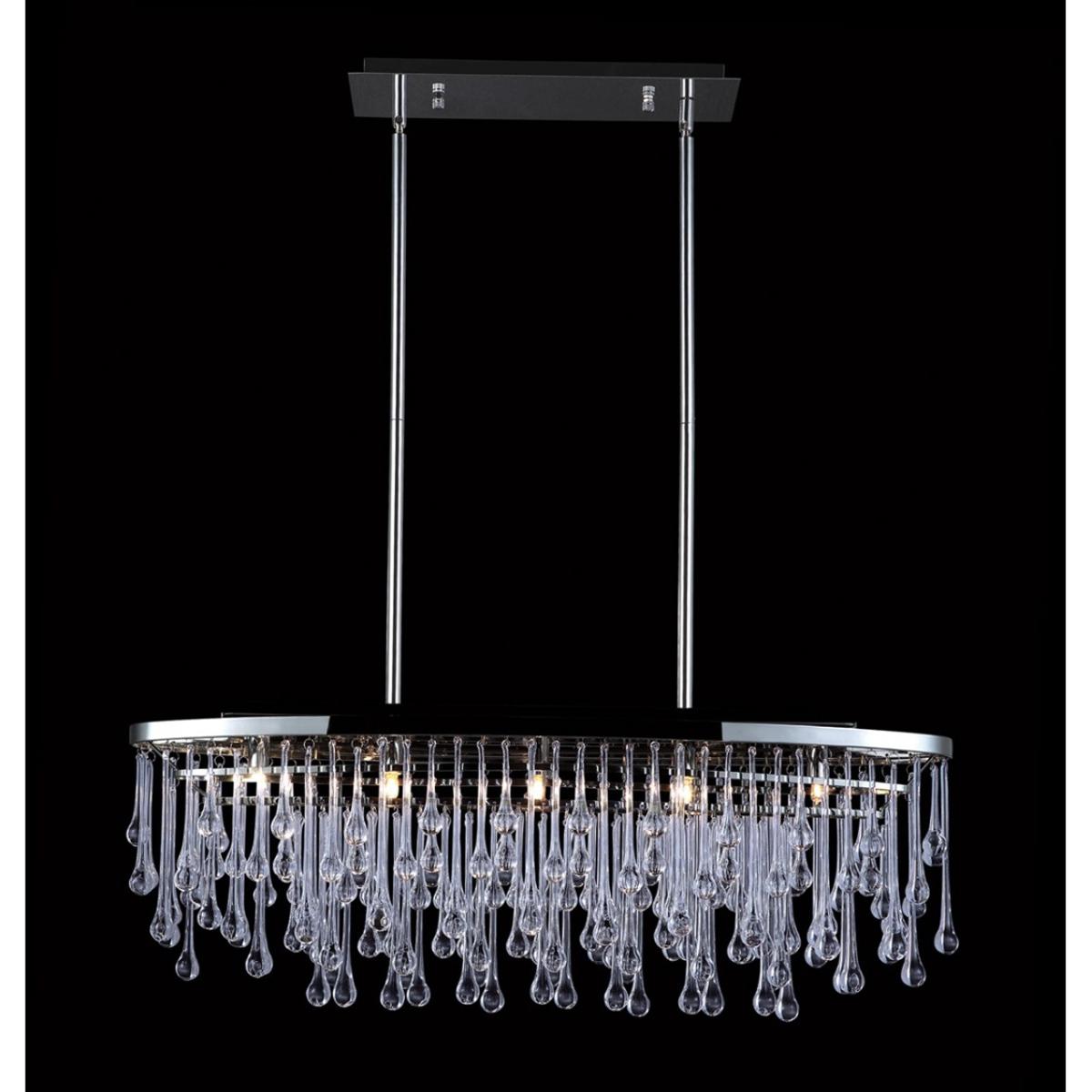 Avenue Lighting HF1806-PN Hollywood Blvd. LED 8 inch Polished Nickel and Clear Glass Tear Drops Chan