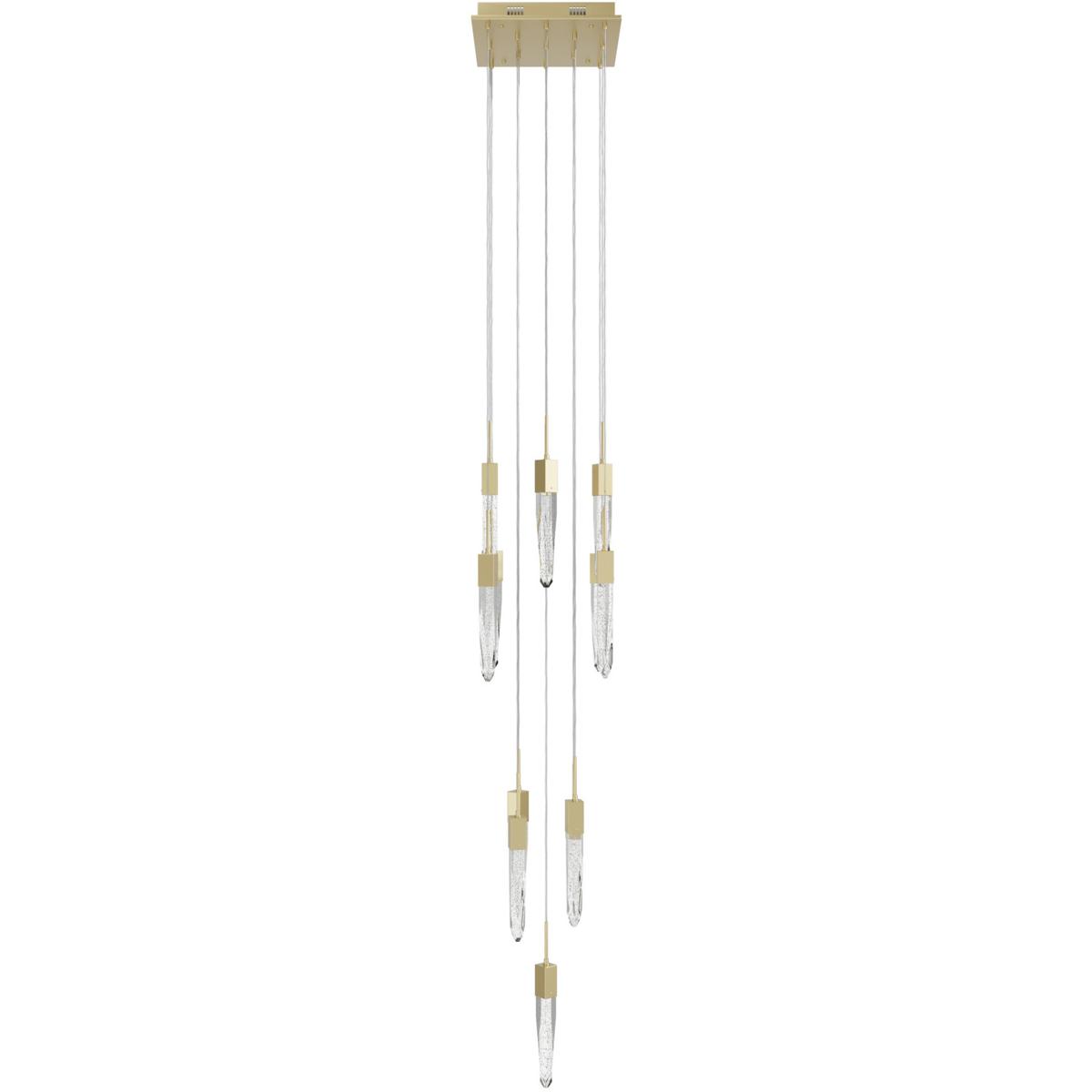 Avenue Lighting HF1905-13-AP-BB Aspen LED 20 inch Brushed Brass Multi Port Pendant Ceiling Light in Bubbled