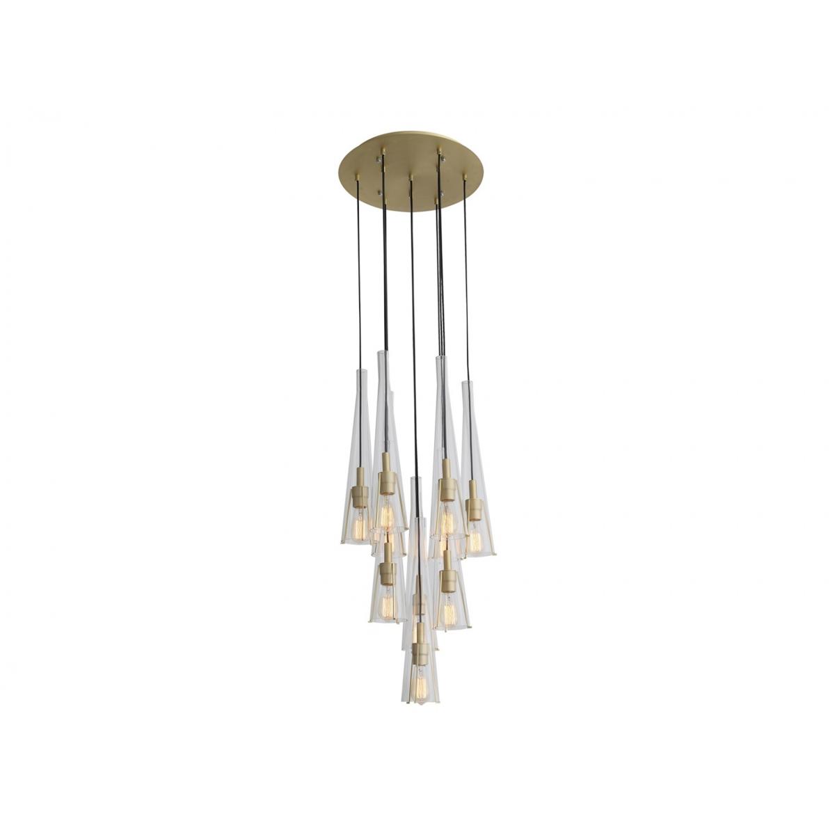 Avenue Lighting HF8132-BB Abbey Park 10 Light 18 inch Brushed Brass Multi Port Pendant Ceiling Light