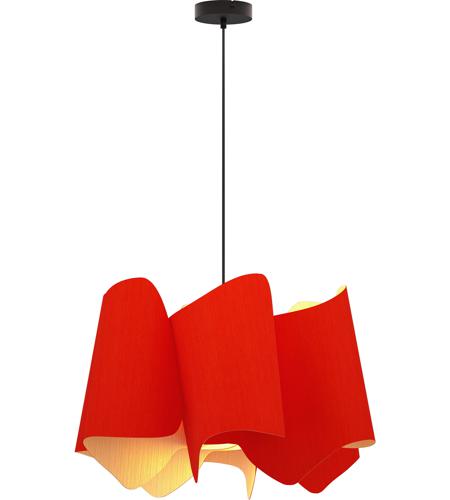 Bruck Lighting WEPCAM/67/RED/ASH Camila 1 Light 26 inch Black Pendant Ceiling Light in Red/Ash, WEP Collection