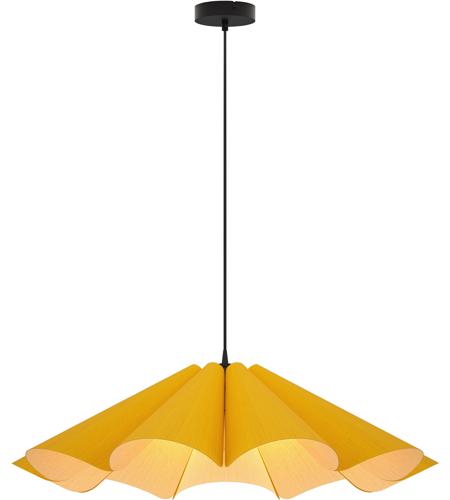 Bruck Lighting WEPDEL/60/YLW/ASH Delfina 1 Light 24 inch Black Pendant Ceiling Light in Yellow/Ash, WEP Collection