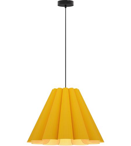 Bruck Lighting WEPLOR/58/YLW/ASH Lora 1 Light 23 inch Black Pendant Ceiling Light in Yellow/Ash, WEP Collection