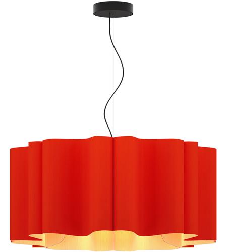 Bruck Lighting WEPPAU/80/RED/ASH Paulina 32 inch Red Pendant Ceiling Light in Red/Ash, WEP Collection