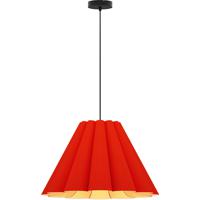 Bruck Lighting WEPLOR/58/RED/ASH Lora 1 Light 23 inch Black Pendant Ceiling Light in Red/Ash, WEP Collection thumb