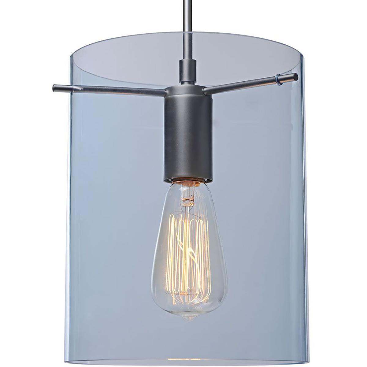 Bruck Lighting LE26/824/MC/PMC London 1 Light 4 inch Matte Chrome Large Pendant Ceiling Light in Aqua Glass