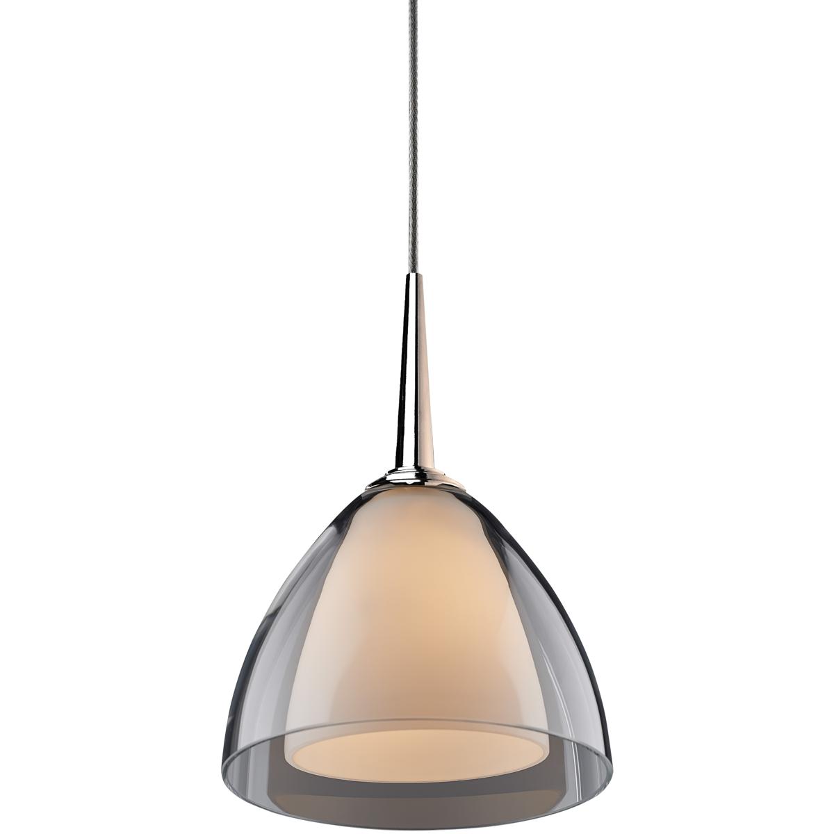 Bruck Lighting MLED/30K/CH/P/727 Rainbow LED 4.5 inch Chrome Pendant Ceiling Light in Clear Glass