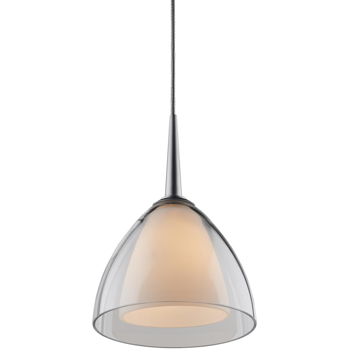 Bruck Lighting MLED/30K/MC/P/727 Rainbow LED 4.5 inch Matte Chrome Small Pendant Ceiling Light in Clear Glass