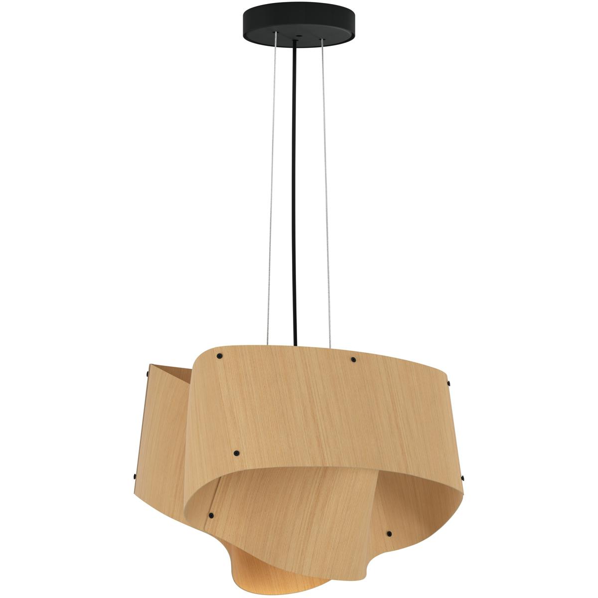 Bruck Lighting WEP-CAR-45-LE26-PBK-ASH-ASH Carlotta 1 Light 16.9 inch Black Pendant Ceiling Light in Ash, WEP Collection