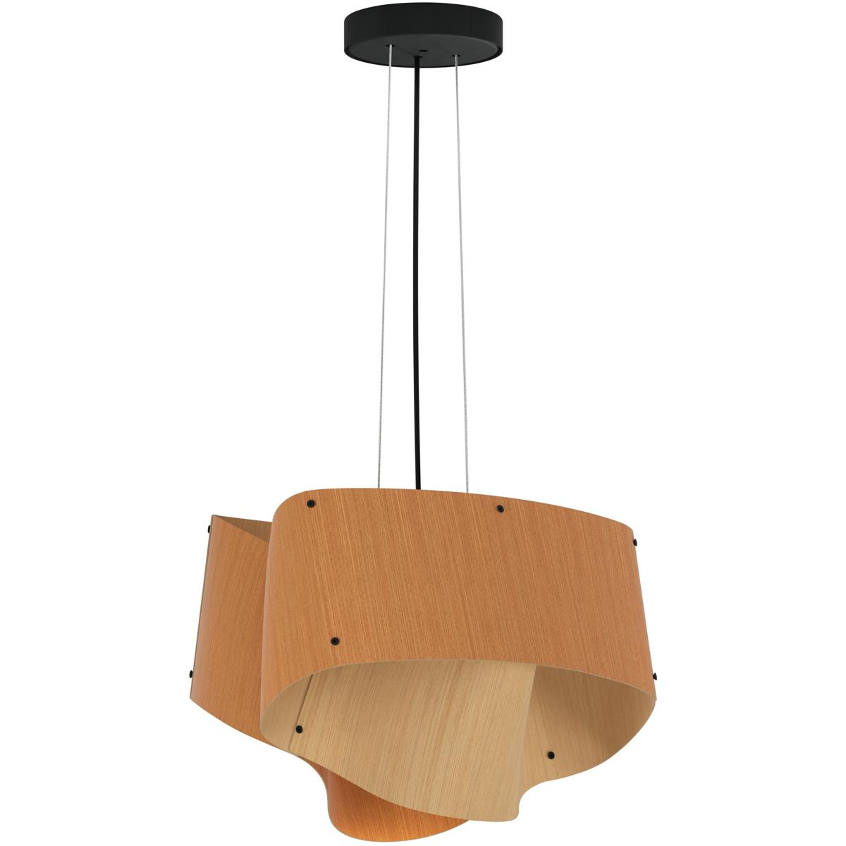 Bruck Lighting WEP-CAR-45-LE26-PBK-BCH-ASH Carlotta 1 Light 16.9 inch Black Pendant Ceiling Light in Beech/Ash, WEP Collection