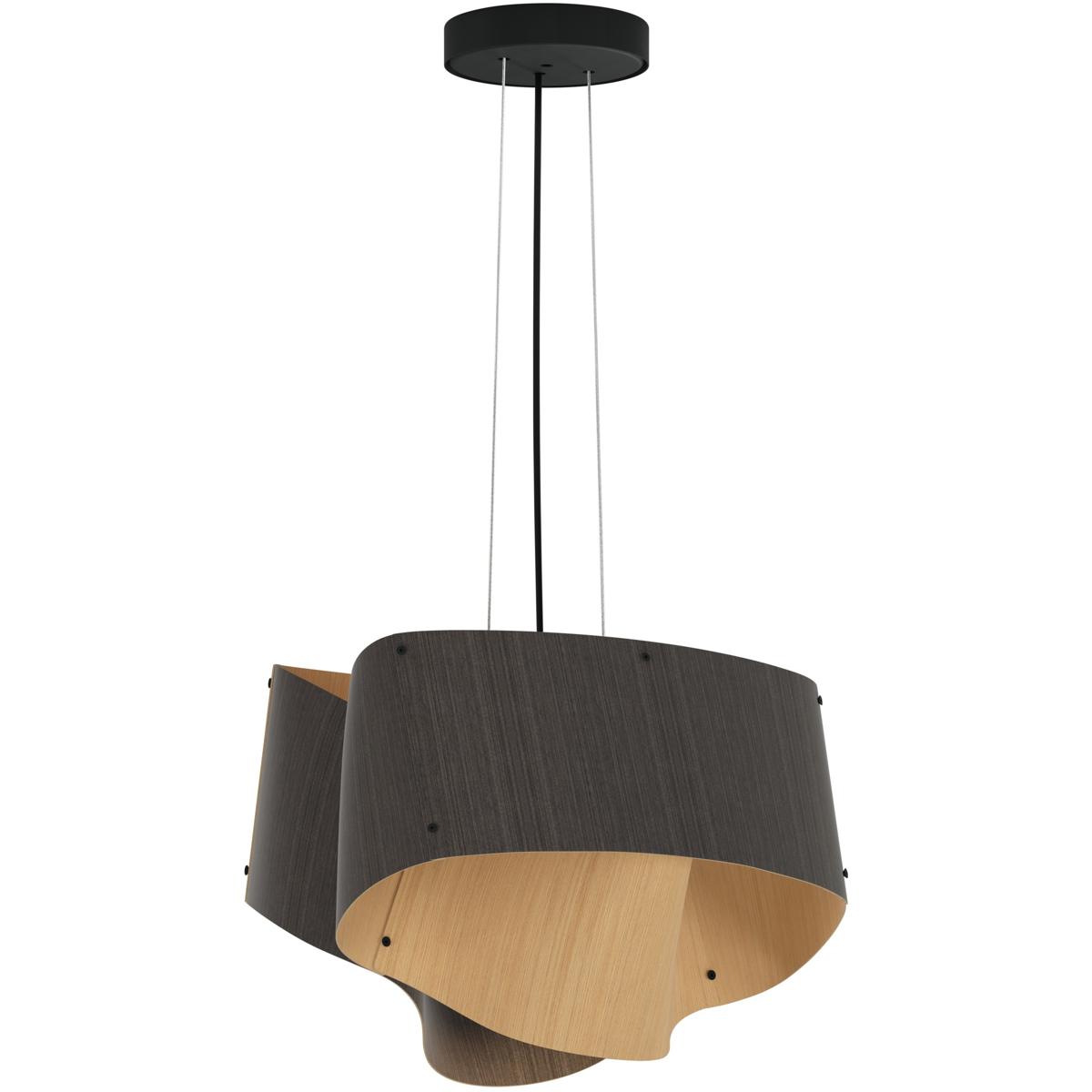 Bruck Lighting WEP-CAR-45-LE26-PBK-EBY-ASH Carlotta 1 Light 16.9 inch Black Pendant Ceiling Light in Ebony/Ash, WEP Collection