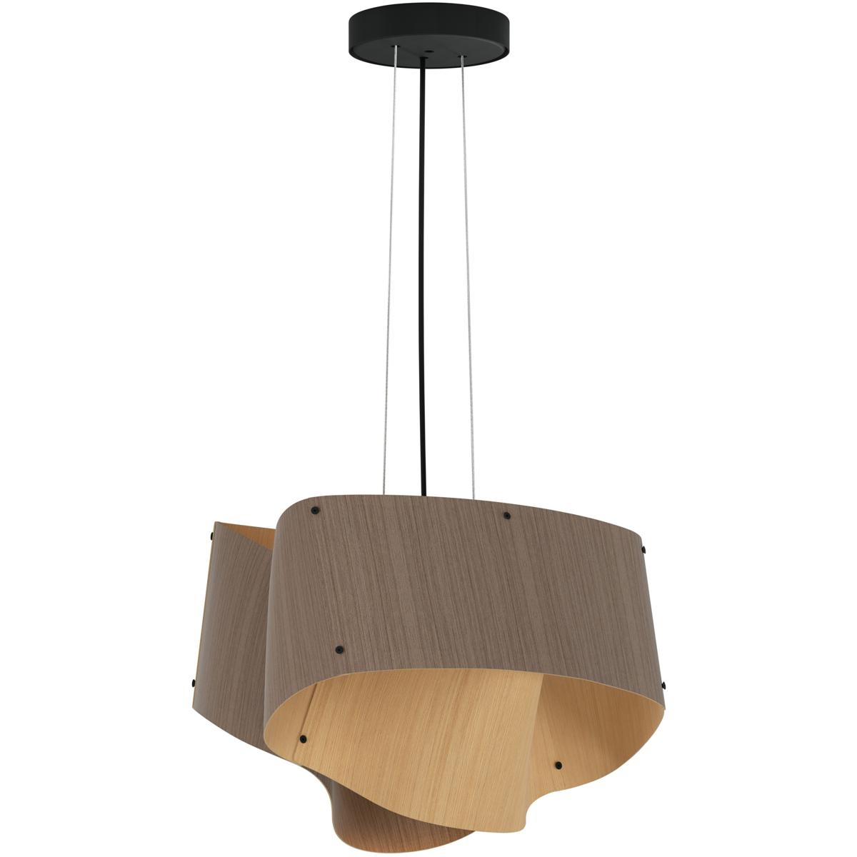 Bruck Lighting WEP-CAR-45-LE26-PBK-GYO-ASH Carlotta 1 Light 16.9 inch Black Pendant Ceiling Light in Grey Oak/Ash, WEP Collection