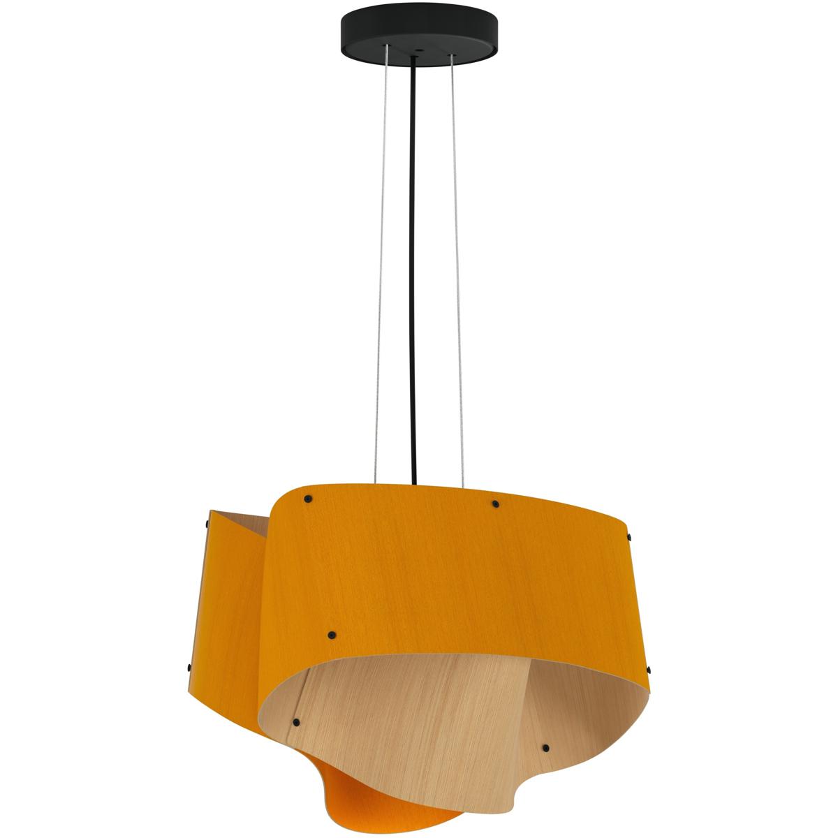 Bruck Lighting WEP-CAR-45-LE26-PBK-OCH-ASH Carlotta 1 Light 16.9 inch Black Pendant Ceiling Light in Ocher/Ash, WEP Collection