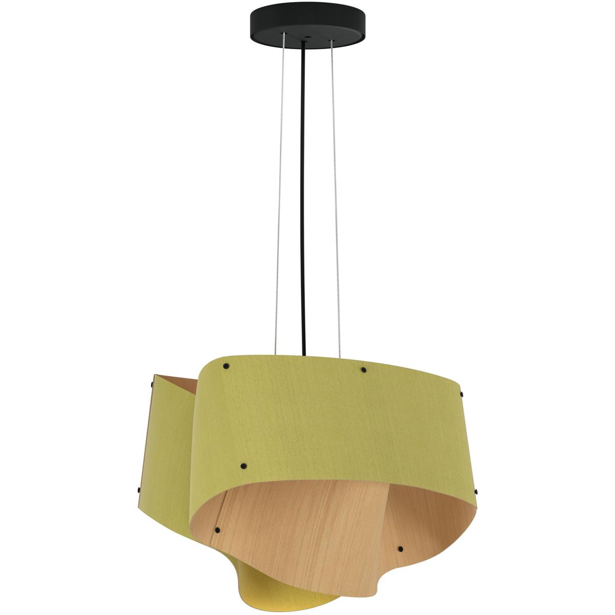 Bruck Lighting WEP-CAR-45-LE26-PBK-PGR-ASH Carlotta 1 Light 16.9 inch Black Pendant Ceiling Light in Pale Green/Ash, WEP Collection