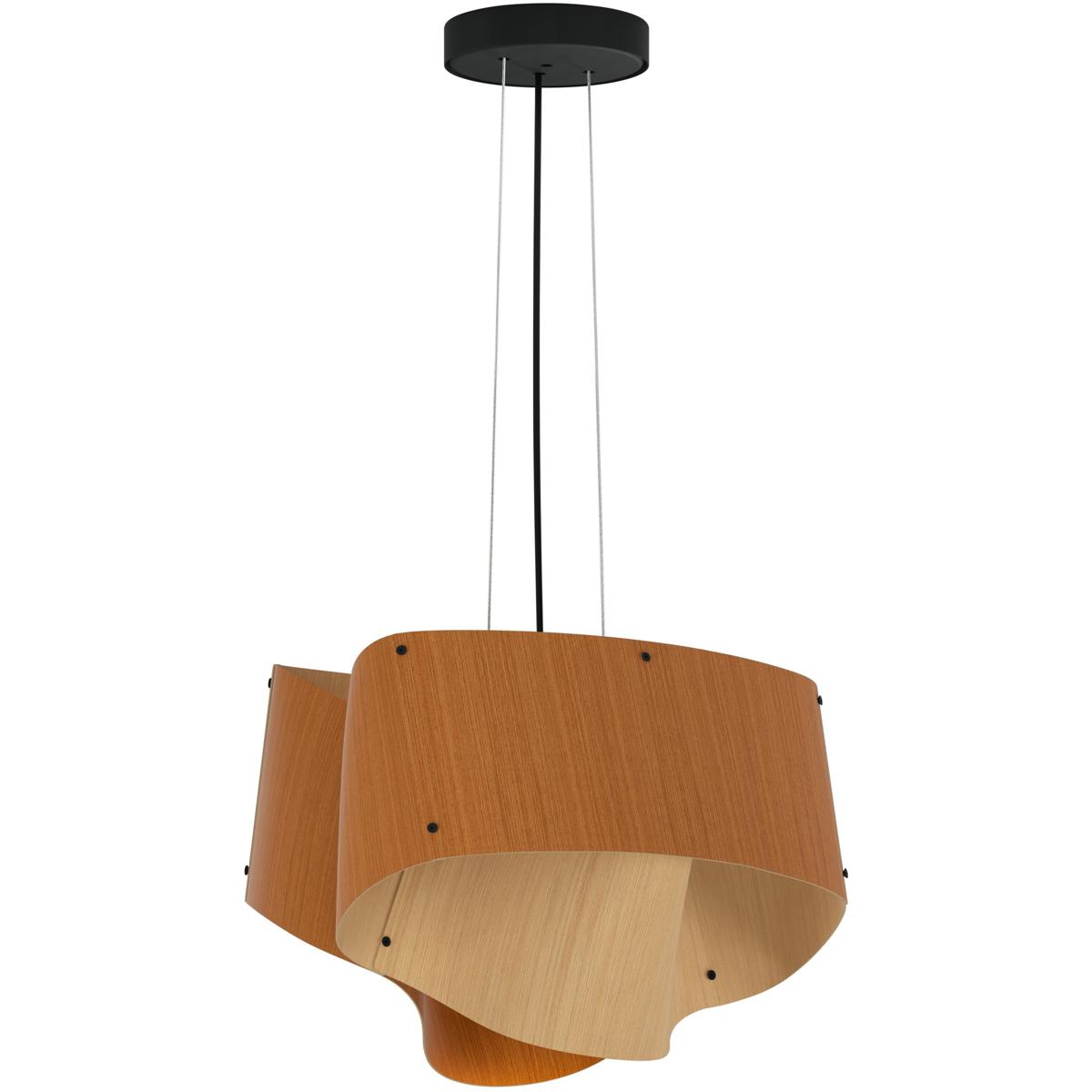 Bruck Lighting WEP-CAR-45-LE26-PBK-PTB-ASH Carlotta 1 Light 16.9 inch Black Pendant Ceiling Light in Petribi/Ash, WEP Collection