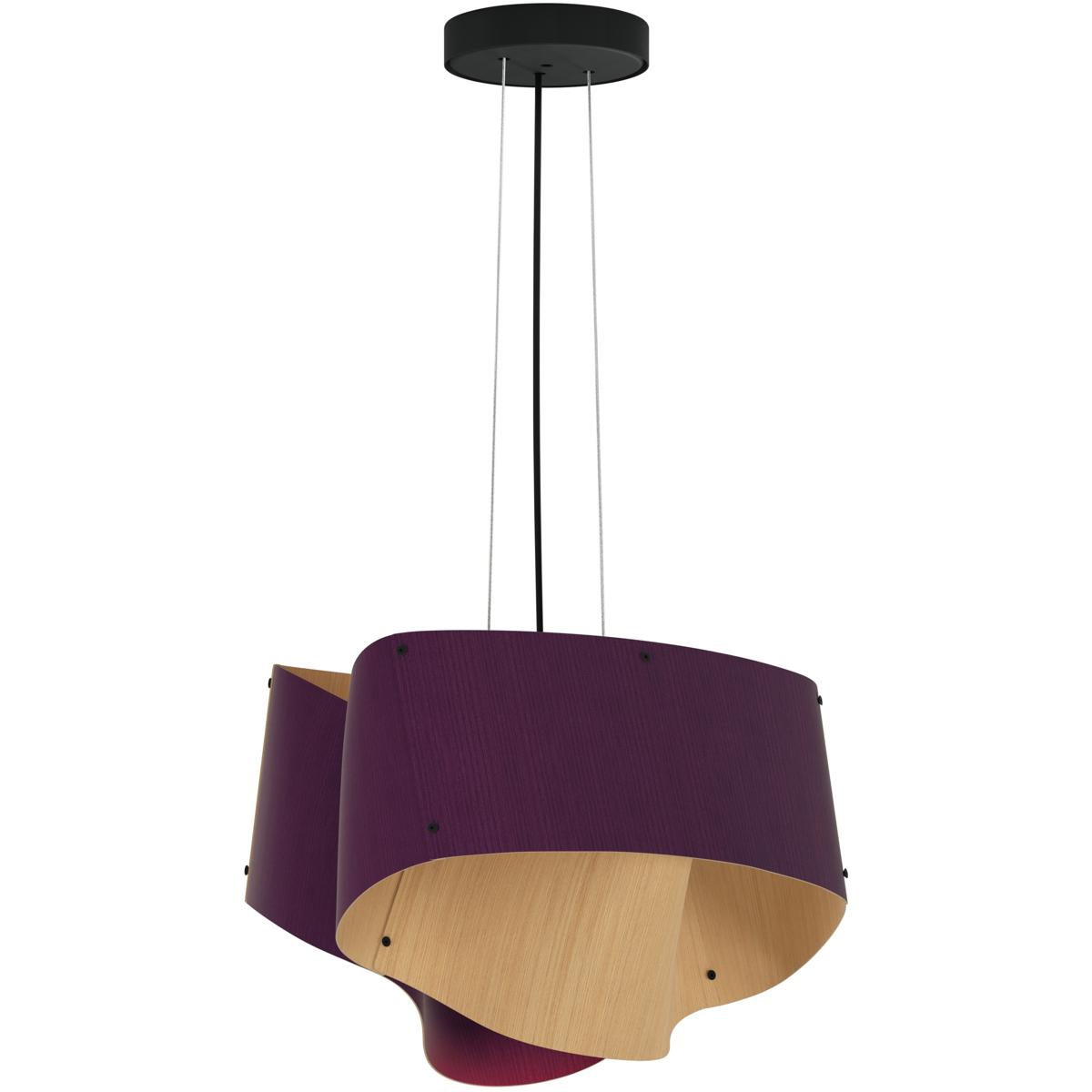 Bruck Lighting WEP-CAR-45-LE26-PBK-VLT-ASH Carlotta 1 Light 16.9 inch Black Pendant Ceiling Light in Violet/Ash, WEP Collection