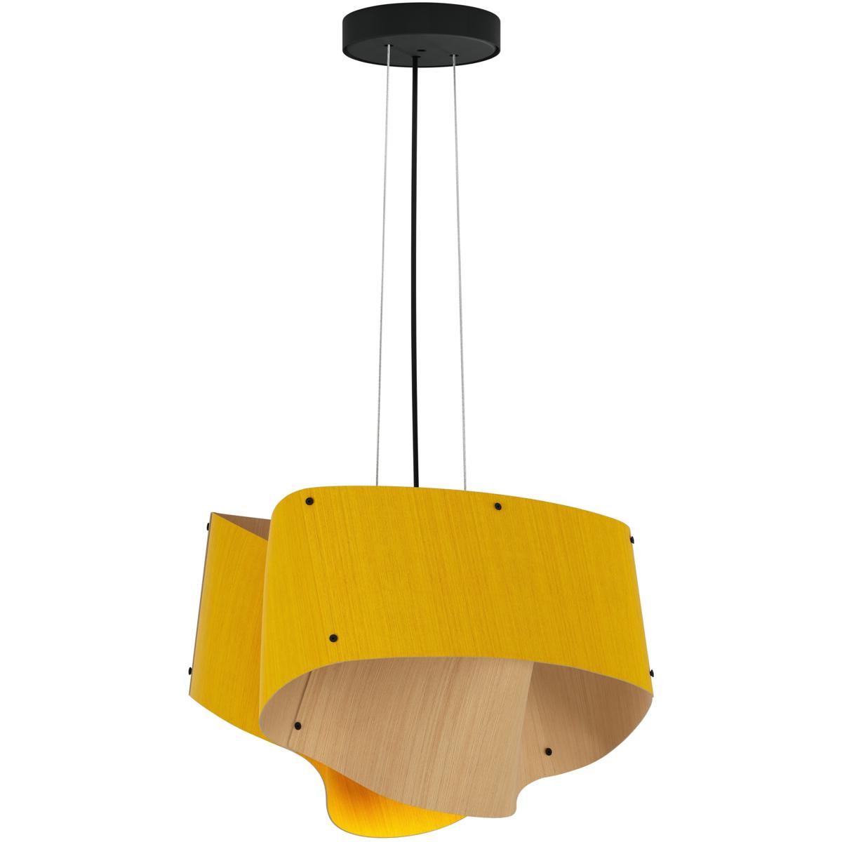 Bruck Lighting WEP-CAR-45-LE26-PBK-YLW-ASH Carlotta 1 Light 16.9 inch Black Pendant Ceiling Light in Yellow/Ash, WEP Collection