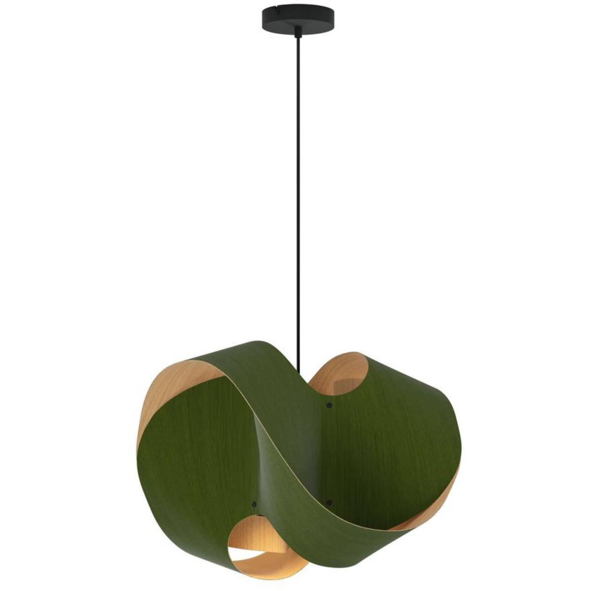 Bruck Lighting WEP-ELV-50-LE26-PBK-GRN-ASH Elvira 1 Light 19.6 inch Black Pendant Ceiling Light in Green/Ash, W 19.6 x D 19.6 x H 15.4