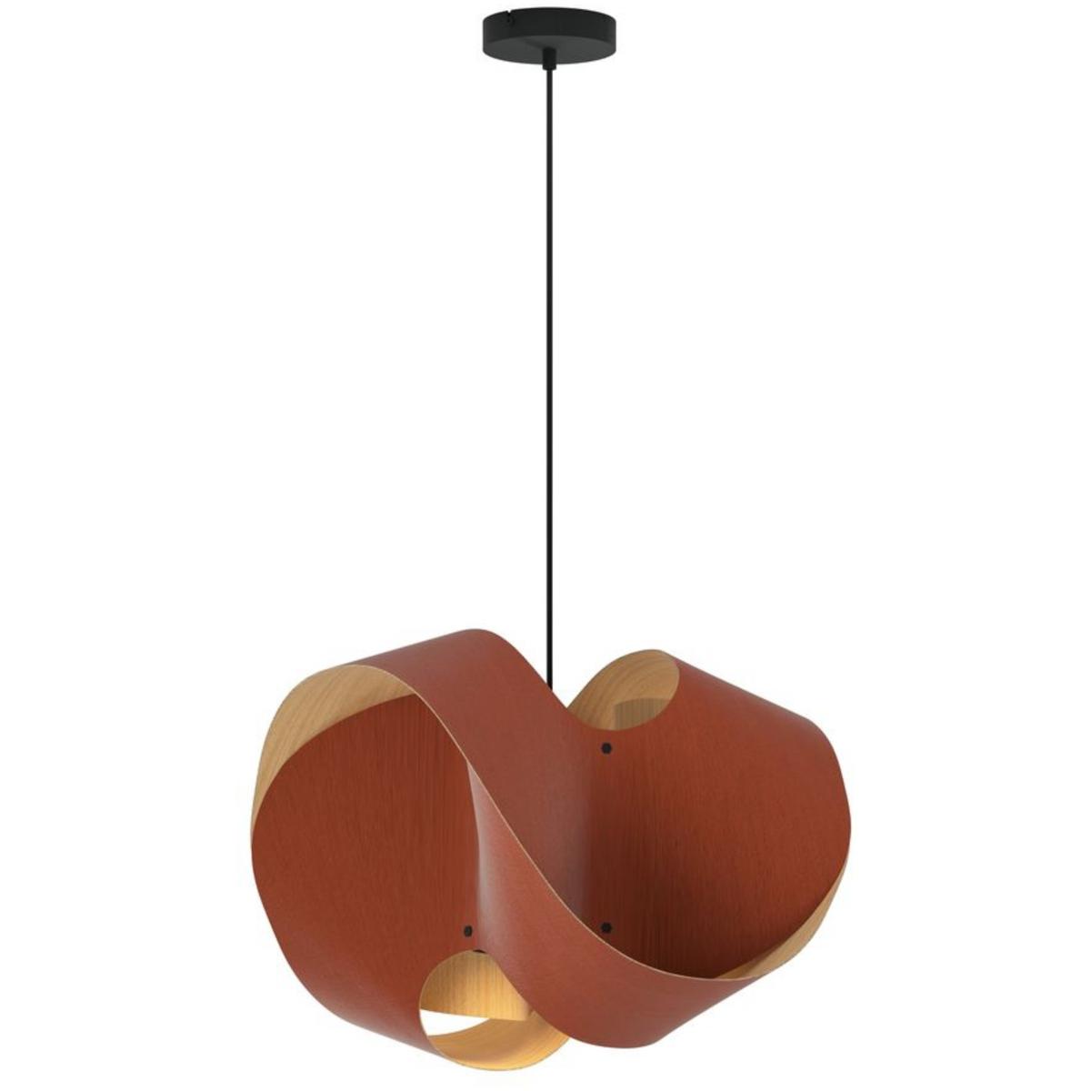 Bruck Lighting WEP-ELV-50-LE26-PBK-TRC-ASH Elvira 1 Light 19.6 inch Black Pendant Ceiling Light in Terracotta/Ash, W 19.6 x D 19.6 x H 15.4