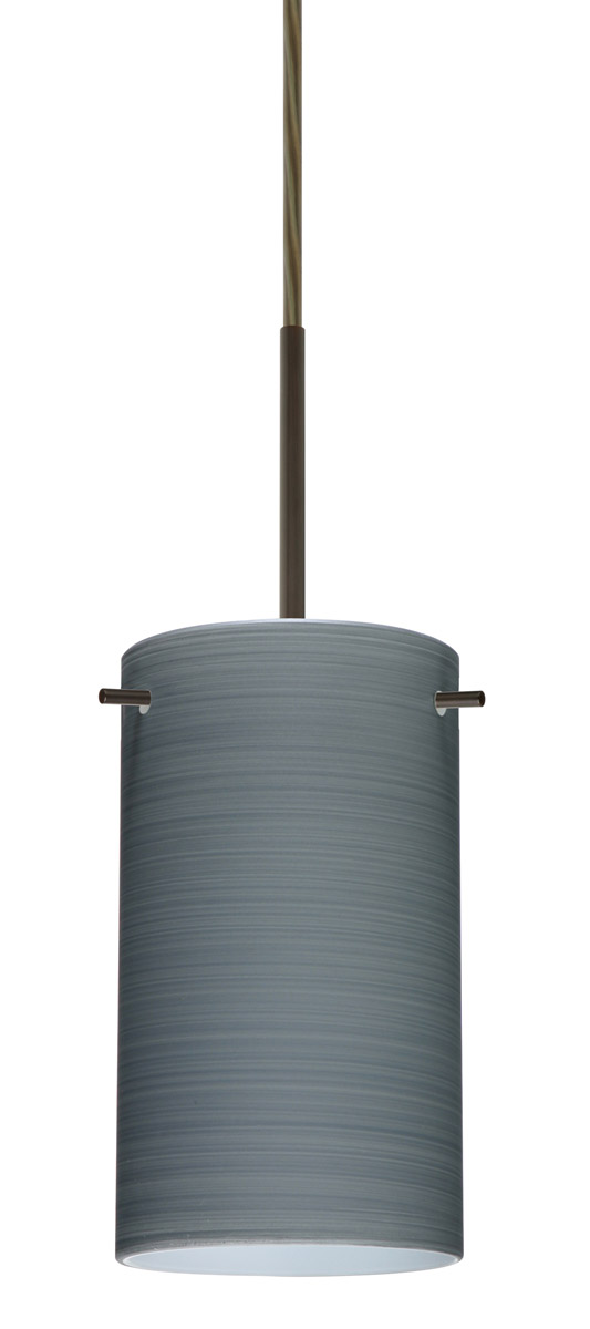 Besa Lighting 1BT-4404TN-LED-BR Stilo LED Bronze Pendant Ceiling Light in Titan Glass