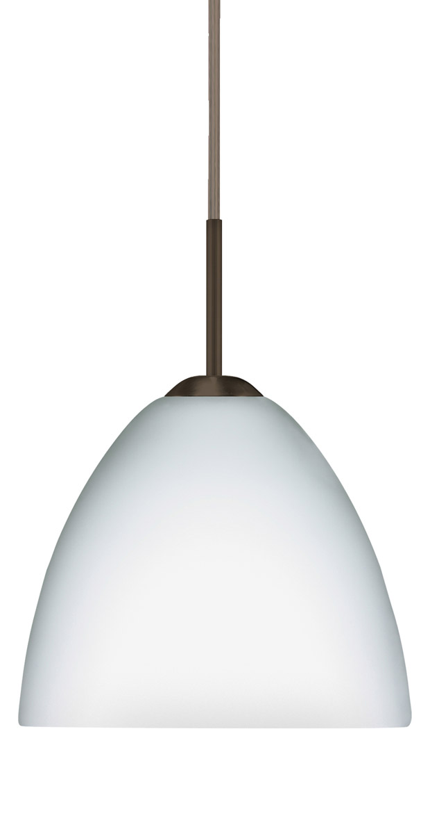 Besa Lighting 1BT-757207-LED-BR Sasha Ii LED Bronze Pendant Ceiling Light in Opal Matte Glass