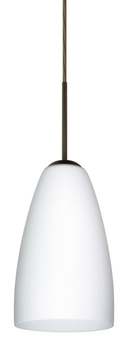 Besa Lighting 1JT-151107-LED-BR Riva 9 LED Bronze Pendant Ceiling Light in Opal Matte Glass