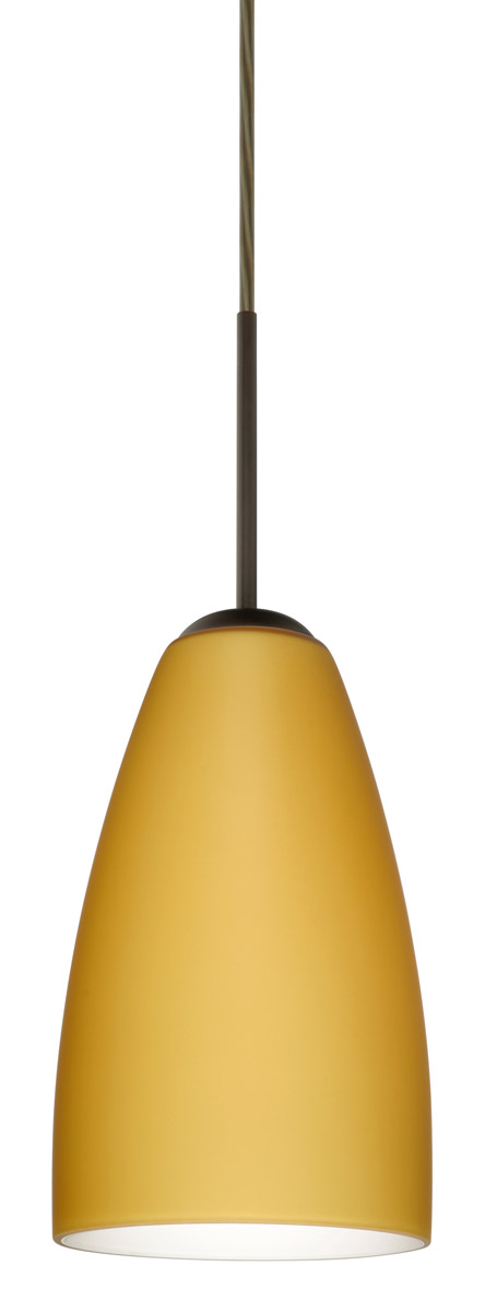 Besa Lighting 1JT-1511VM-BR Riva 9 1 Light Bronze Pendant Ceiling Light in Incandescent, Vanilla Matte Glass