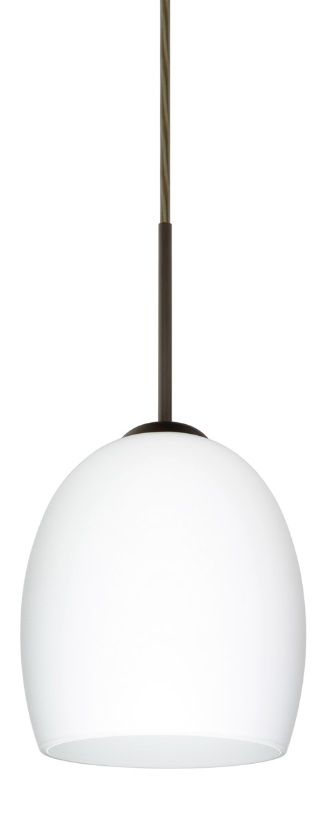 Besa Lighting 1JT-169707-LED-BR Lucia LED Bronze Pendant Ceiling Light in Opal Matte Glass