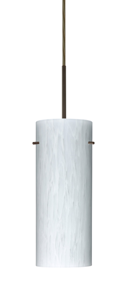 Besa Lighting 1JT-412319-LED-BR Stilo 10 LED Bronze Pendant Ceiling Light in Carrera Glass