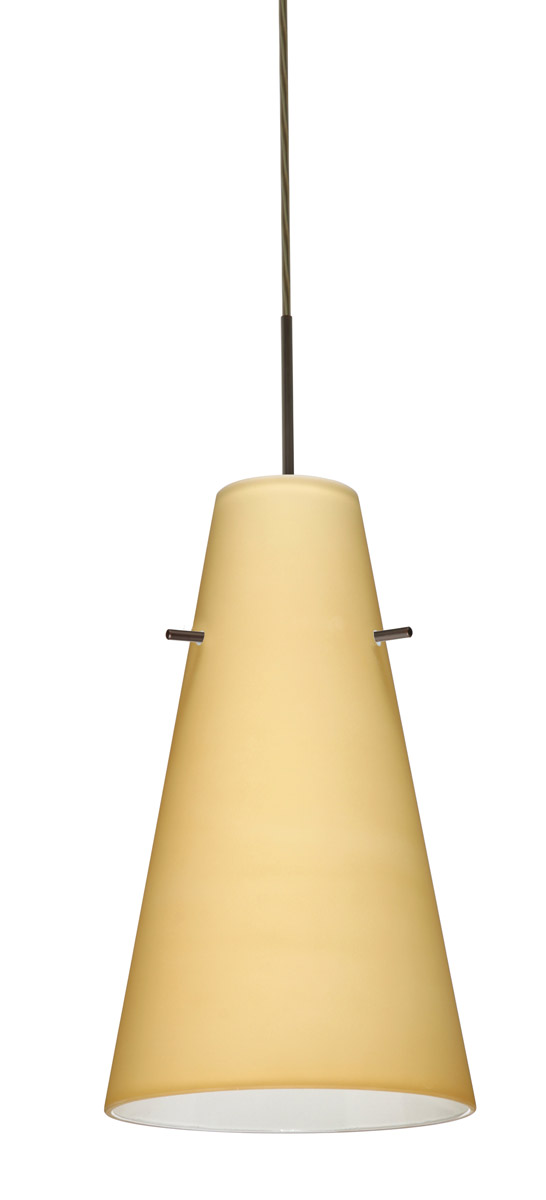 Besa Lighting 1JT-4124VM-BR Cierro 1 Light Bronze Pendant Ceiling Light in Incandescent, Vanilla Matte Glass