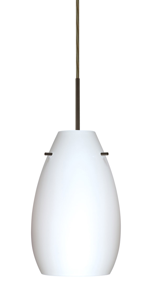 Besa Lighting 1JT-412607-BR Pera 9 1 Light Bronze Pendant Ceiling Light in Incandescent, Opal Matte Glass