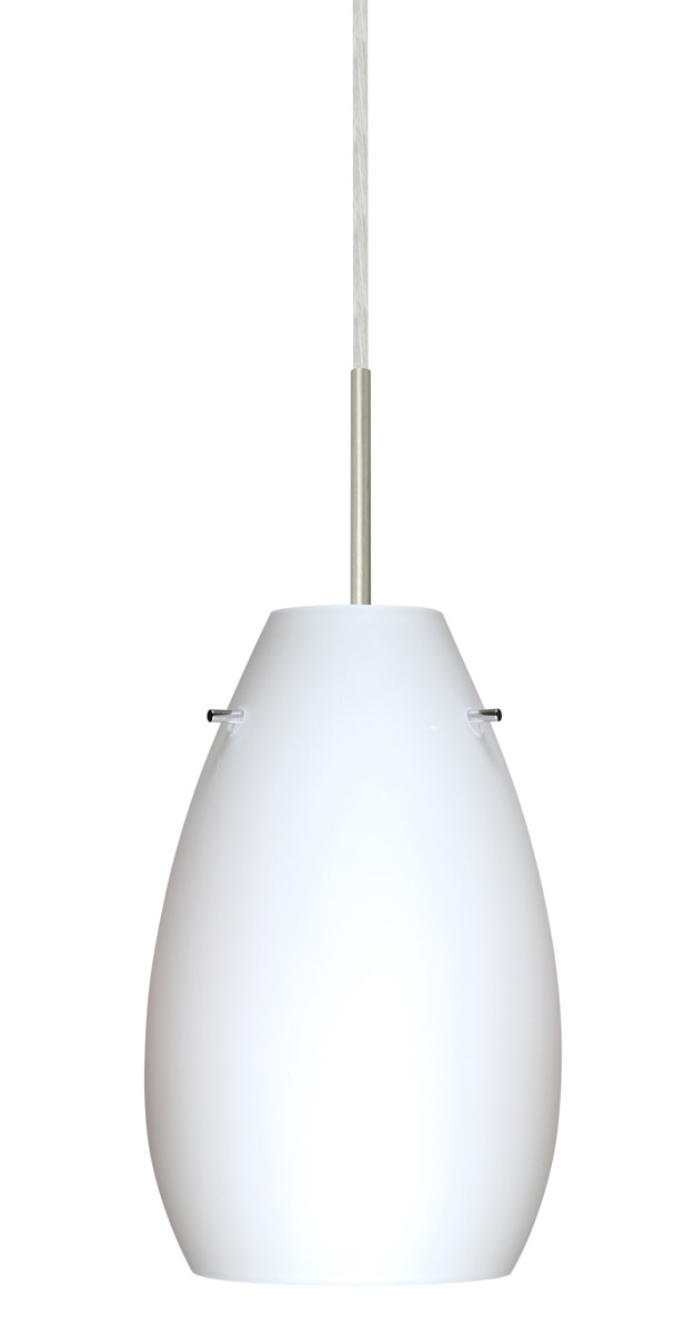 Besa Lighting 1JT-412607-LED-SN Pera 9 LED Satin Nickel Pendant Ceiling Light in Opal Matte Glass
