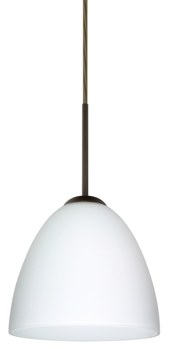 Besa Lighting 1JT-447007-LED-BR Vila LED Bronze Pendant Ceiling Light in Opal Matte Glass