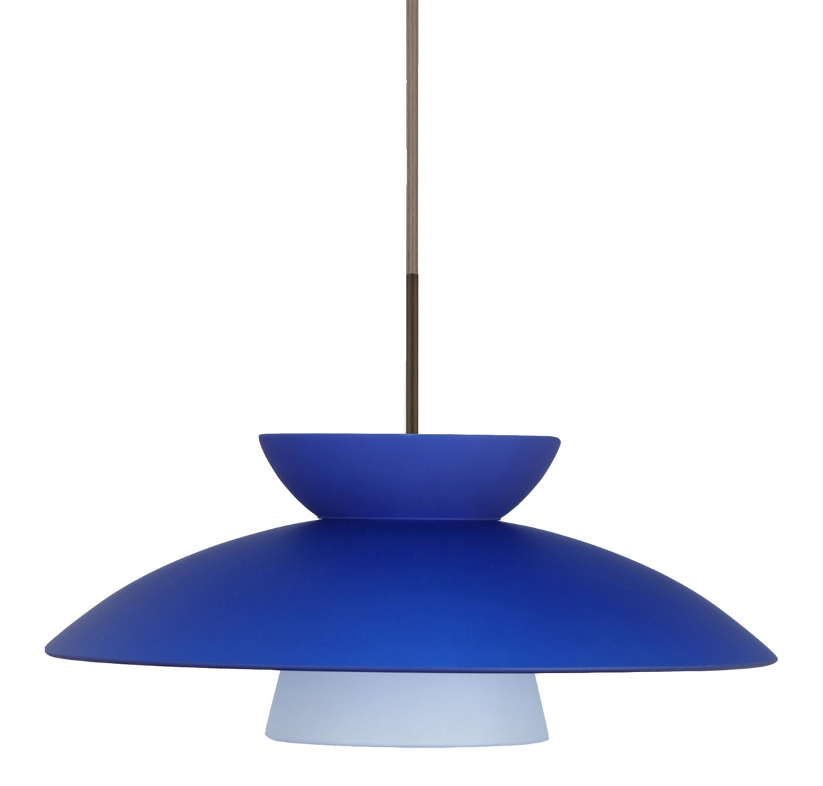 Besa Lighting 1JT-451323-LED-BR Trilo 15 LED Bronze Pendant Ceiling Light in Blue Matte Glass
