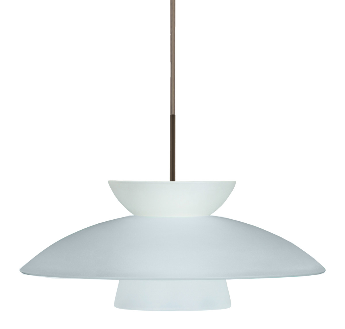 Besa Lighting 1JT-451325-BR Trilo 15 1 Light Bronze Pendant Ceiling Light in Incandescent, Frost Glass